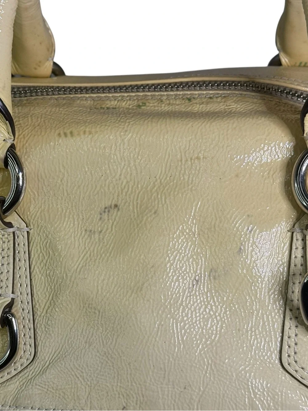 Coach Beige & Yellow Ashley Signature Horse & Carraige Satchel